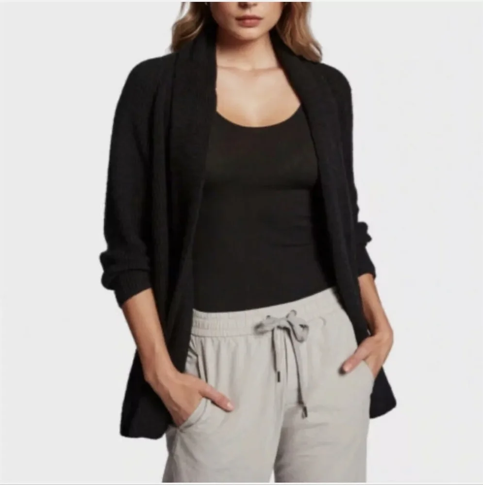 Standard James Perse Black Open Shawl Collar Sweater Jacket size 3